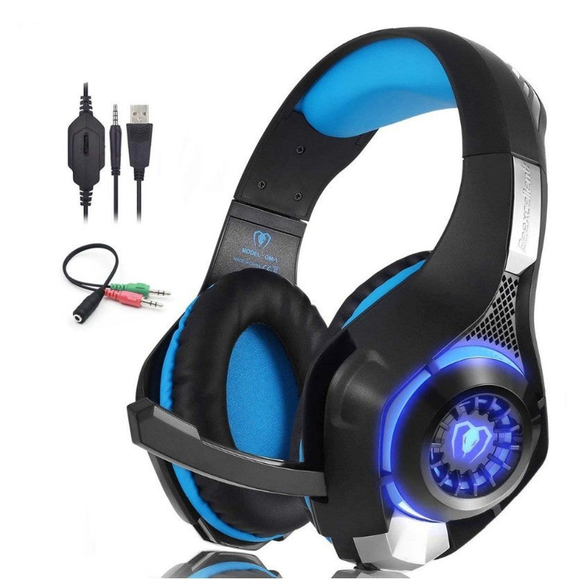 Beexcellent GM-1 Auriculares Gaming Profesionales - Diadema Gamer Ergonómica con Cancelación de Ruido y Bajos Profundos para PC y Consolas