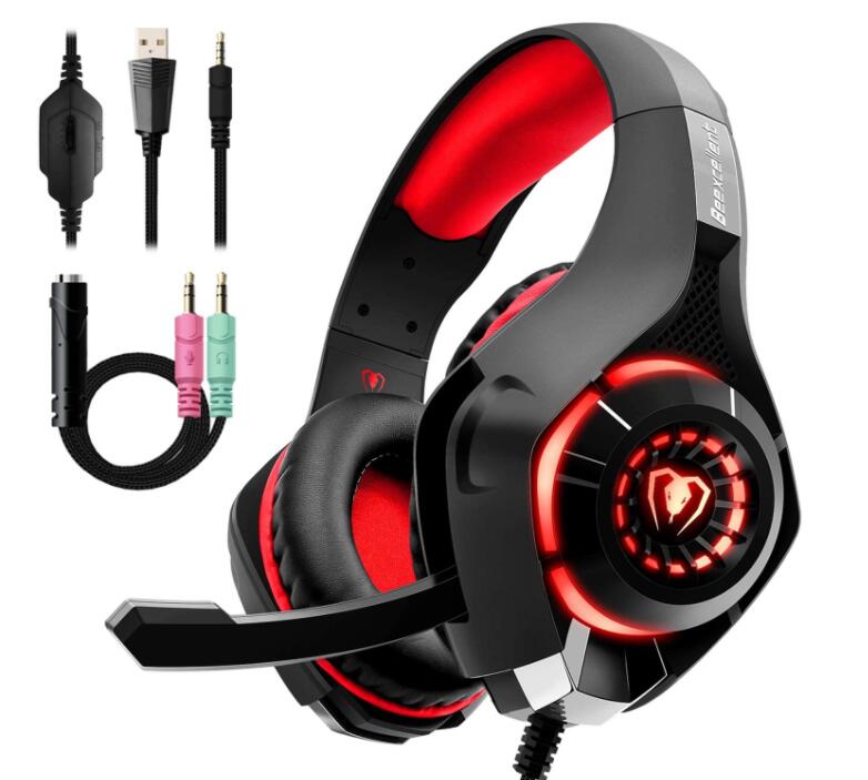 Beexcellent GM-1 Auriculares Gaming Profesionales - Diadema Gamer Ergonómica con Cancelación de Ruido y Bajos Profundos para PC y Consolas
